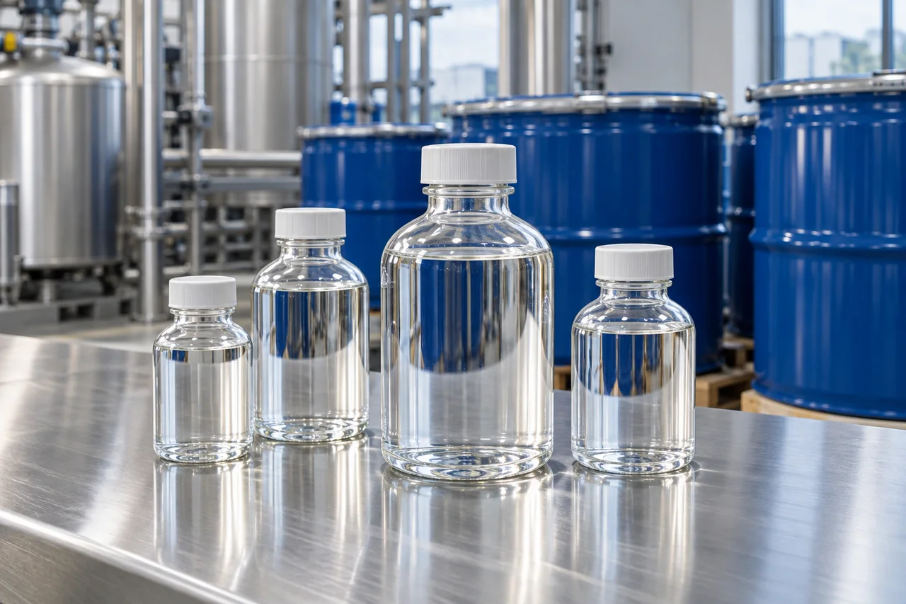 Clear solvent samples in an industrial setting